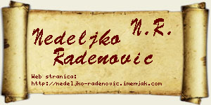 Nedeljko Radenović vizit kartica